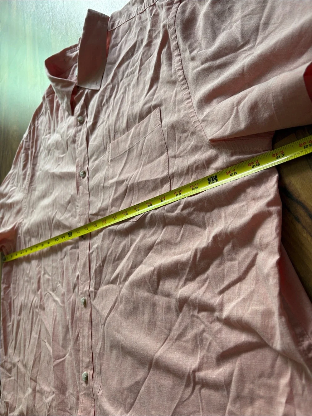 Banana Republic Men’s Short-Sleeve Button-Down Shirt in Light Pink Size XXL